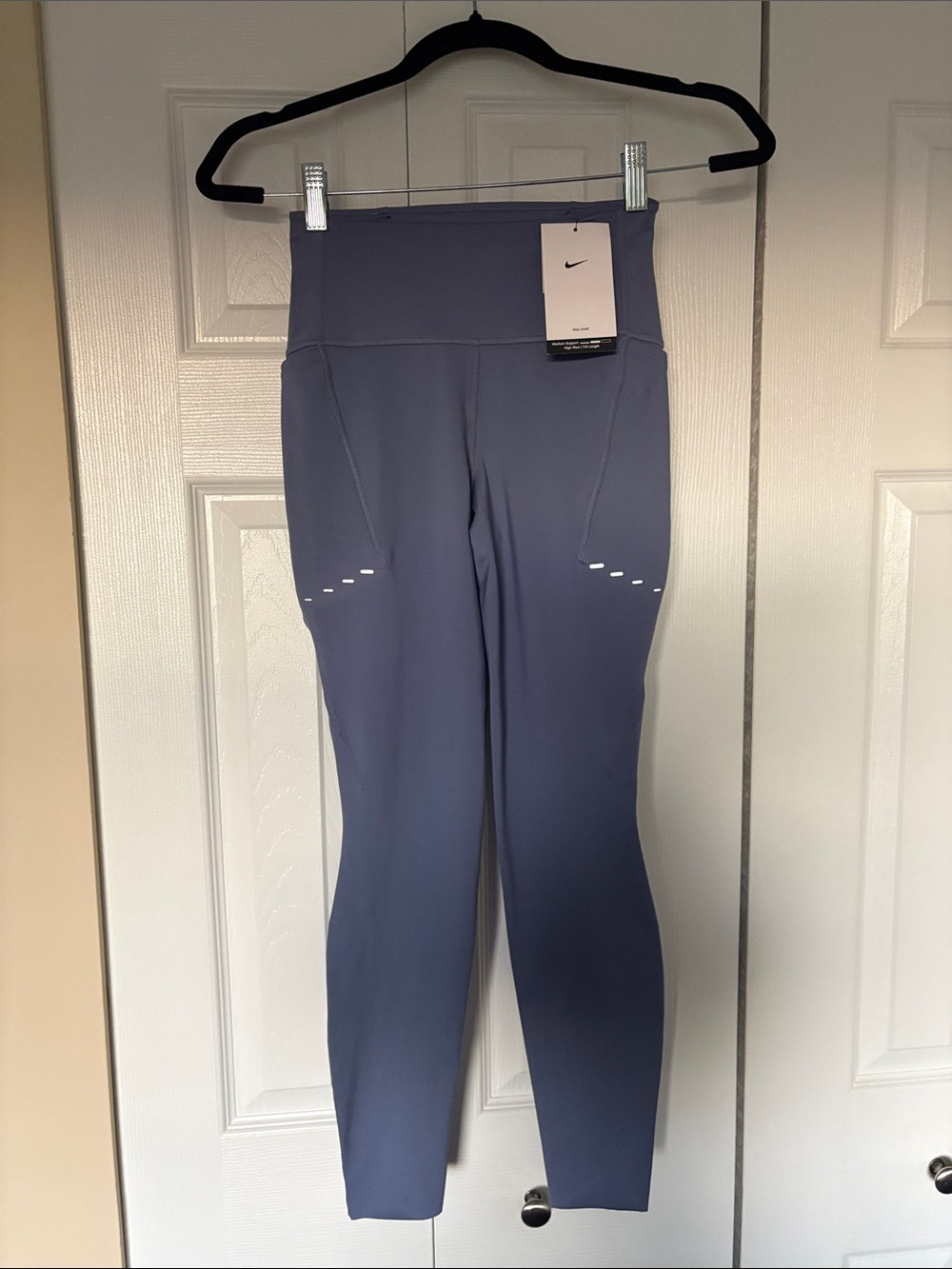 Nike Swift High-Waisted 7/8 Running Leggings Slate Blue Medium Support XS NWT